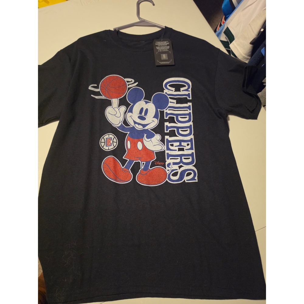 Disney x Junk Food LA Clippers Mickey Mouse NBA Graphic T-Shirt Black Small NWT